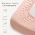 thumbnail image 4 of Comfy Cubs Muslin Crib Sheet, 100% Muslin Cotton Crib Sheets for Standard Crib Mattresses  (Blush), 4 of 7
