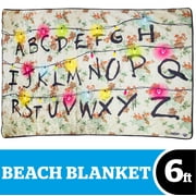 BigMouth Inc. Stranger Things Christmas Lights Alphabet Wall Beach Blanket – 6- Foot Oversized Beach Towel Blanket with Stranger Things Theme, Ultra-Soft, Machine Washable, Makes a Great Gift