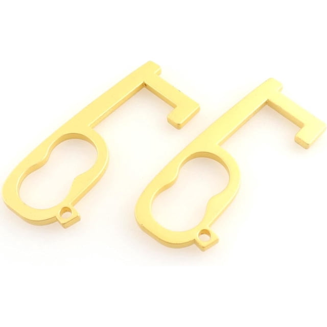 BEMS-2 piezas (dorado) abridor de puerta pulsador de botón dorado abridor de manija de puerta