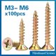 thumbnail image 2 of 100pcs/lot M3 M3.5 M5 M6 Zinc Coated Cross Recessed Countersunk fibreboard Chipboard Flat Head Sell Tapping Wood Screw, 2 of 4