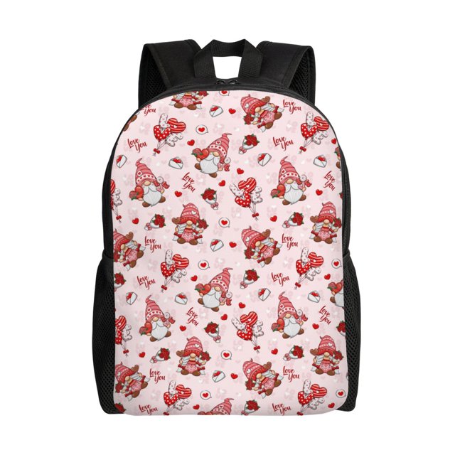 Balery Valentine's Day gnome Mochila - Mochila Estilosa y Duradera para Laptop de 15 Pulgadas con Tela Oxford Impermeable