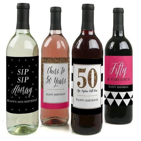 Chic 50th Birthday Party Decorations For Women And Men Wine
