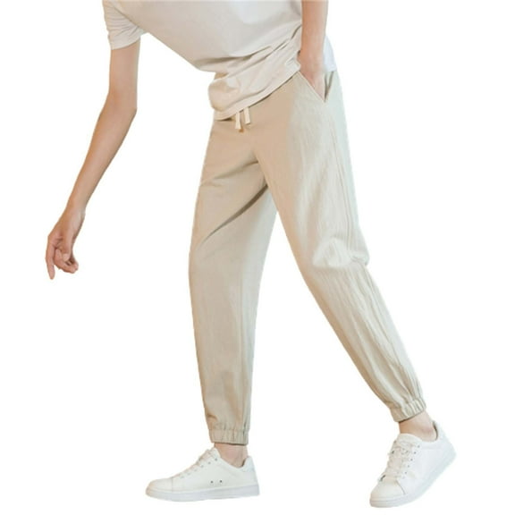 Men's Casual Pants Men'S Loose Straight Summer Casual Pants Breathable Khaki 2XL