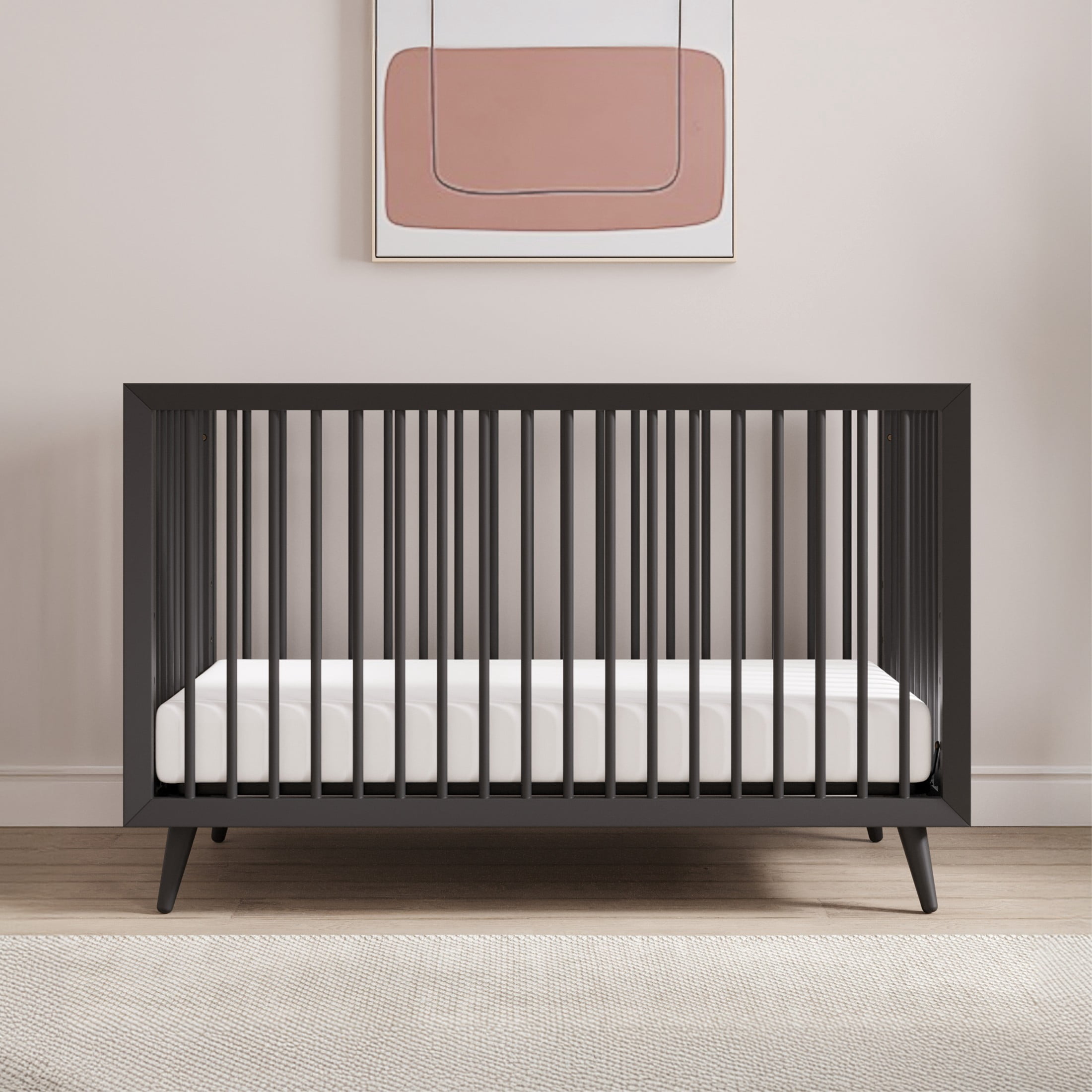 Child Craft Cranbrook Crib, Dresser & Chest Nursery Set, 4-in-1 Convertible Crib, Ebony, 3-Piece