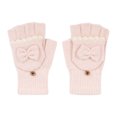 thumbnail image 2 of DHFJKG Womens Winter Knitted Fingerless Gloves Thermal Insulation Warm Convertible Mittens Flap Cover With Bow Appliques Soft Mitten, 2 of 4