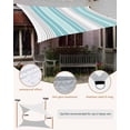 thumbnail image 4 of Turquoise Aqua Stripes Sun Shade Sail 12'x16' Rectangle Outdoor Shade Canopy, Modern Minimalist Abstract Lines Porch Shades Outdoor Sun Blocking Screen, Sunshade Cloth Covers for Patio/Deck/Garden, 4 of 5