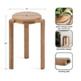 thumbnail image 6 of Kate and Laurel Stuart Wooden Round Side Table, 14 x 14 x 20, Natural Wood, Transitional Circle Nightstand Table for Use as Indoor Plant Stand or Living Room Accent Table, 6 of 10