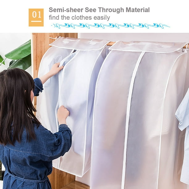 Clothes Dust Cover Storage Bag Wardrobe Clothes Organizer Suit Coat  Protector Household Clothing Cover 100% Water ProoF