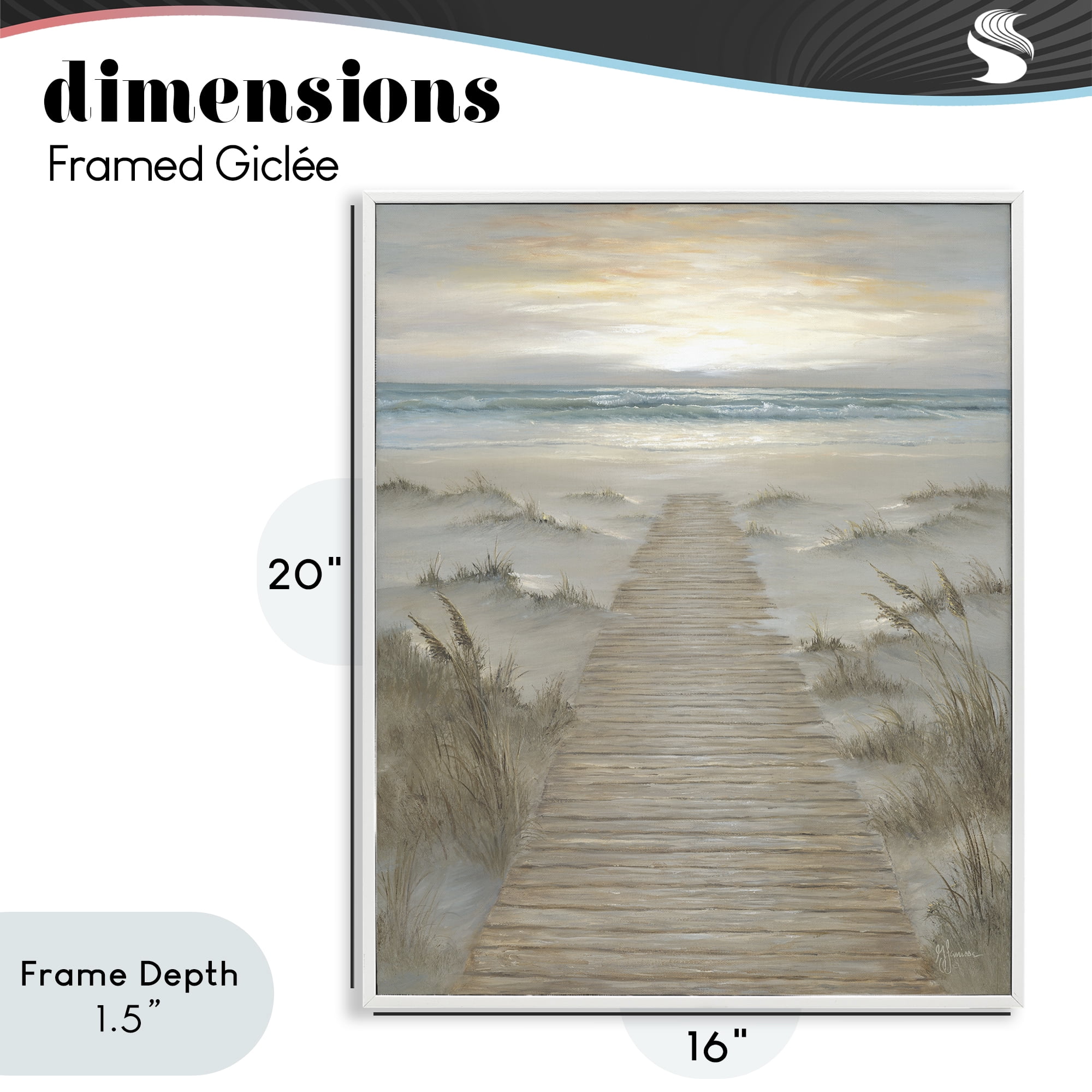 Stupell Industries The Path Towards Sunrise White Framed Giclee Art, design by Georgia Janisse