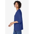 thumbnail image 3 of Woman Within Plus Size Perfect Three-Quarter Sleeve V-Neck Tunic, 3 of 6