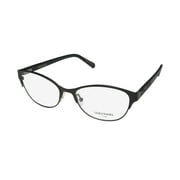 NEW VERA WANG LUXE SARRA WOMENS/LADIES CAT EYE FULL-RIM BLACK FRAME DEMO LENSES 50-16-135 SPRING HINGES EYEGLASSES/EYEGLASS FRAME