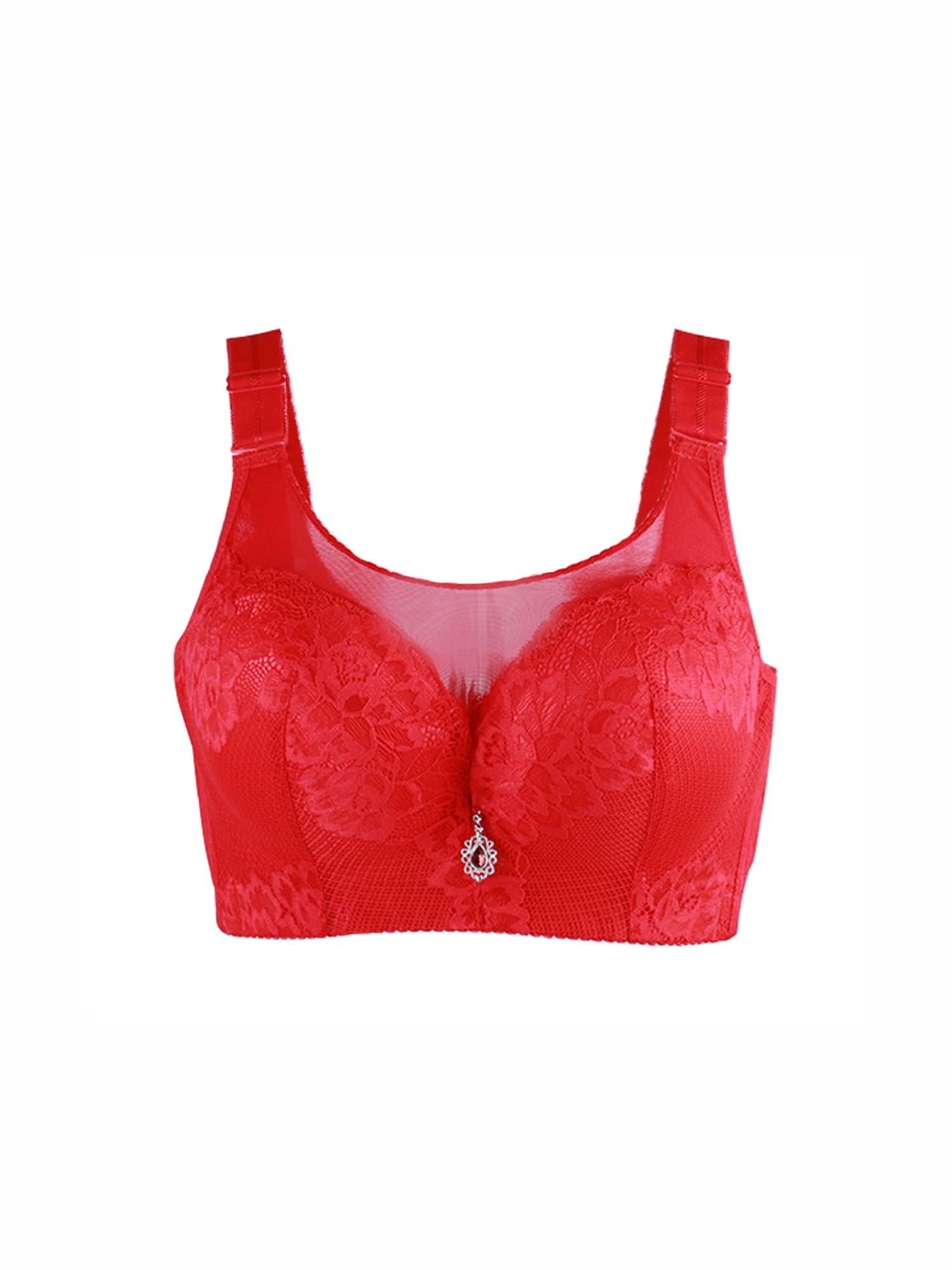 Women Full Coverage Lace Front Plus Size Breathable Wirefree Cami Bra