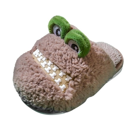

QYZEU Toddler Girl Leather Sandals Girl Slippers Size 1 Autumn And Winter Cute Boys And Girls Slippers Flat Bottom Soft And Comfortable Warm Cartoon Shape