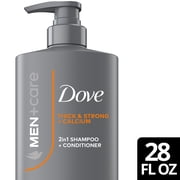 Dove Men+Care Shampoo Builds Hair Strength, Thick & Strong, With Calcium, 28 fl oz
