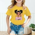 thumbnail image 2 of MEZZALL Kid Girls Cute Graphic T-Shirt Round Neck Short Sleeve Tee Summer Casual Tshirts Tops, Yellow, 9-10 Years, 2 of 5