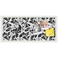 thumbnail image 2 of PinPix 28x12 Custom Cork Bulletin Board Floral Black Leaf Poster Board Has a Fabric Style Canvas Finish, Framed in Floral Black Leaf, by ArtToFrames (PinPix-180), 2 of 6