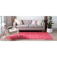 thumbnail image 3 of Unique Loom 3146708 6 x 9 ft. Geometric Trellis Frieze Rectangular Rug, Pink, 3 of 5