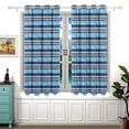 thumbnail image 2 of Blue and Black Plaid Blackout Curtains 2 Panels Set Grommet Drapes for Bedroom Living Room W55xL54, 2 of 5