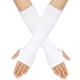 thumbnail image 1 of Zhuge Guantes largos sin dedos a rayas para mujer, calentadores de brazos tejidos de invierno para punk rock, cosplay, gótico y fiesta de Navidad, color blanco, 1 of 4