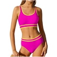 thumbnail image 2 of ITSAME Girls Bikini Swimsuit, with Chest Pad Quick-Dry Active Fit Summer Fashion Beach Bathing Suit 2-Piece Hot Pink 7-8T, 2 of 6