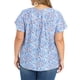thumbnail image 3 of GRACE & GRANDEUR Blusa de mujer talla grande con estampado floral de Pascua, cuello con lazo, mangas con volantes, 3X azul cielo, 3 of 6