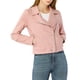 thumbnail image 2 of Chaqueta de motociclista para mujer INSPIRE CHIC de ante sintético, color sólido, con cremallera asimétrica, talla XL, color rosa, 2 of 8