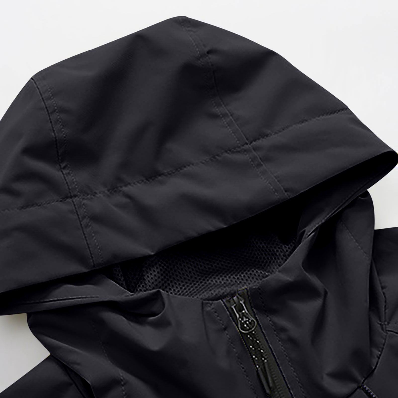 ylioge S-4X Plus Size Women Rain Jackets with Zipper Pockets and Hoodie Long Sleeve Casual Solid Color Zip Up Lightweight Waterproof Hiking Raincoats