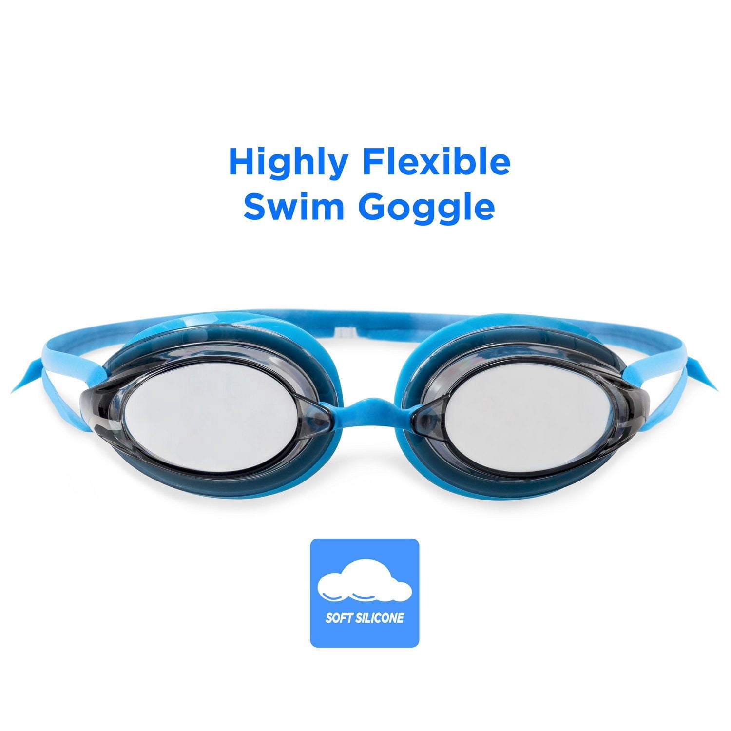 Lunettes de natation Dolfino Pro Striker II pour jeunes - Bleu / Fumée