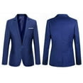 thumbnail image 2 of Yokua Single Breasted Blazer Coat Long Sleeve Business Dress Jacket Formal Tuxedo, 2 of 16