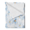 thumbnail image 2 of Watercolor Flower Soft Flannel Fleece Throw Blanket, Pastel Floral Pattern Print Chamomiles and Daisies Nature Art, Cozy Plush for Indoor and Outdoor Use, 50" x 70", Blue Yellow White, by Ambesonne, 2 of 5
