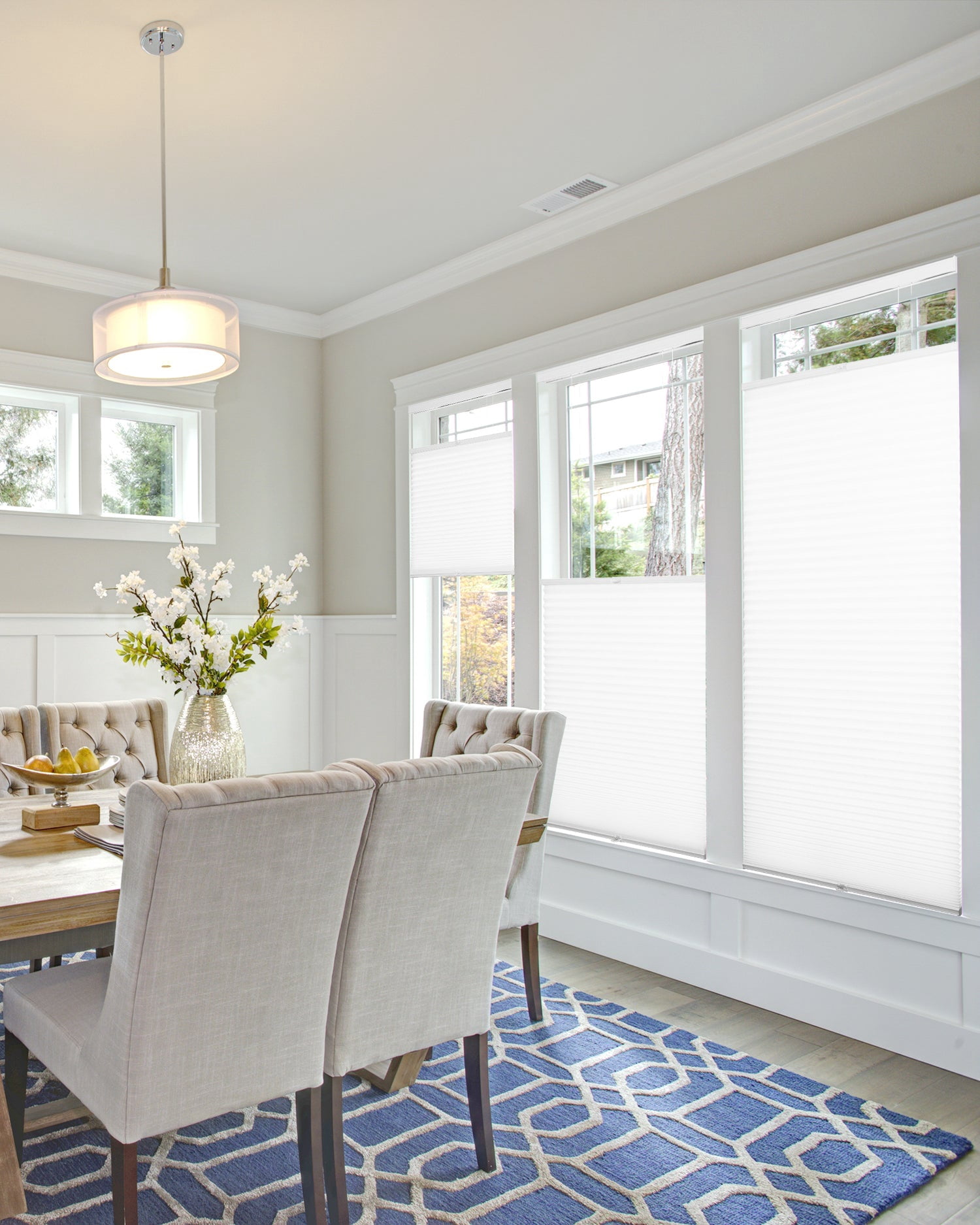 Chicology Cordless Top Down Bottom Up Light Filtering Cellular Shade Simply White 70.5"W x 48"H
