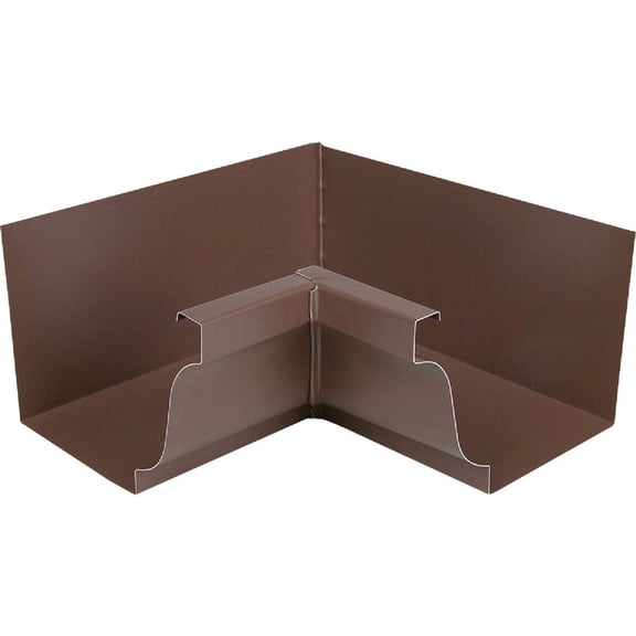 Amerimax 4 In. Galvanized Steel Brown Miter K-Style Gutter Inside Corner 1920119