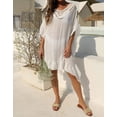 thumbnail image 3 of Beach Coverup Dress Crochet Hollow Out V Neck Swimwear Bikini Batwing Sleeve Swimsuit Cover Ups Bathing Suit Cover Up Alsol Lamesa, 3 of 6