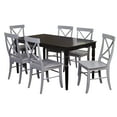 thumbnail image 3 of Albury Dining Chairs, Rubberwood Cross Back, Brown/Multiple Colors (Set of 2), 3 of 7