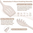 thumbnail image 4 of Walchoice 7-Piece Utensils Set, Khaki, Silicone Cooking Utensils for Kitchen, Non-stick Gadget Tools Include Slotted Turner, Soup Ladle, Pasta Server, Dishwasher Safe & Heat Resistant, 4 of 7