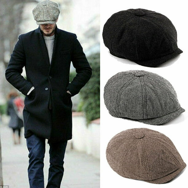 Appie Newsboy Caps Cotton Men Hats Adjustable Autumn And Winter Driving Hat Black