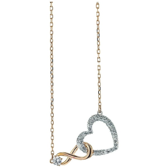 Swarovski Women's Two-Toned Crystal Heart Infinity Pendant Necklace