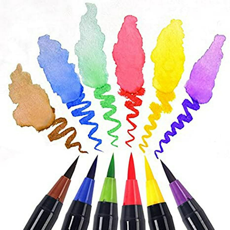 Water Pen，Watercolor Pens，Water Brush Pens，Watercolor Brush Pens，Water Pens,  Watercolor Pencil Brush,6 Piece Water Color Brush Pen Set,Watercolor Paint  Pens for Water Color Water-Base Markers.
