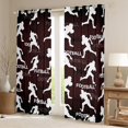 thumbnail image 2 of Feelyou Cartoon Football Athlete Curtains Pack of 2 (42x84 Each), Vintage Rugby Lover Curtains Blackout, Brown Cartoon Print Bedroom Curtains, Curtains and Drapes Decor, 2 of 6