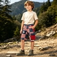 thumbnail image 2 of FUZHIQ Boy's Patchwork Cargo Shorts USA American Flag Graphic 250th Anniversary Vintage Casual Summer Shorts with Pockets,7-8 Years, 2 of 5