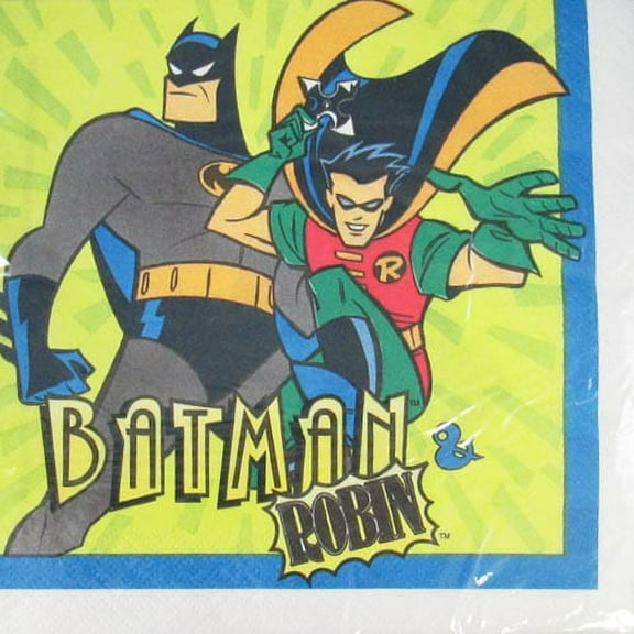 Batman Vintage 1997 'The Adventures of Batman and Robin' Disposable Napkins, 16 Count