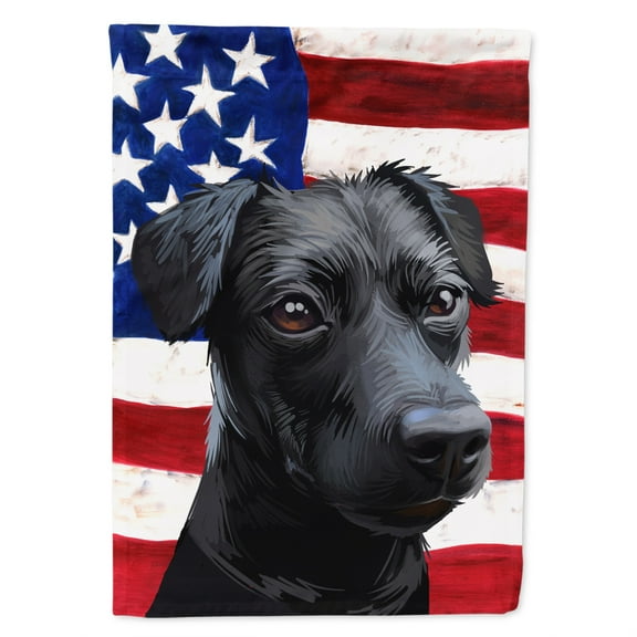 Carolines Treasures CK6638CHF Patterdale Terrier Dog American Canvas House Size outdoor-flags, Multicolor