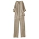 thumbnail image 4 of Conjuntos de 2 piezas para mujer: conjunto de blusa ancha y pantalones elásticos, camisa informal con cuello en V y pantalones para llevar en la calle o en la playa, poliéster, corte holgado, talla, 4 of 4