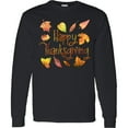 thumbnail image 3 of Inktastic Happy Thanksgiving Fall Leaves in Autumn Colors Long Sleeve T-Shirt, 3 of 5