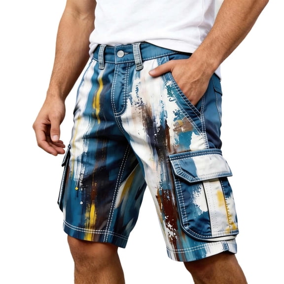 CONZONE Mens Cargo Shorts Buttons Summer Shorts For Men Camouflage Lightweight Loose Fit Outdoor Shorts With Pockets