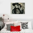 thumbnail image 5 of PIKWEEK Halloween Human Skull Canvas Wall Art Black and White Vintage Funny Skull Head Skeleton Prints Oil Paintings Artwork for Home Room Bedroom Living Room Decor 16*12inch/20*16inch, 5 of 6