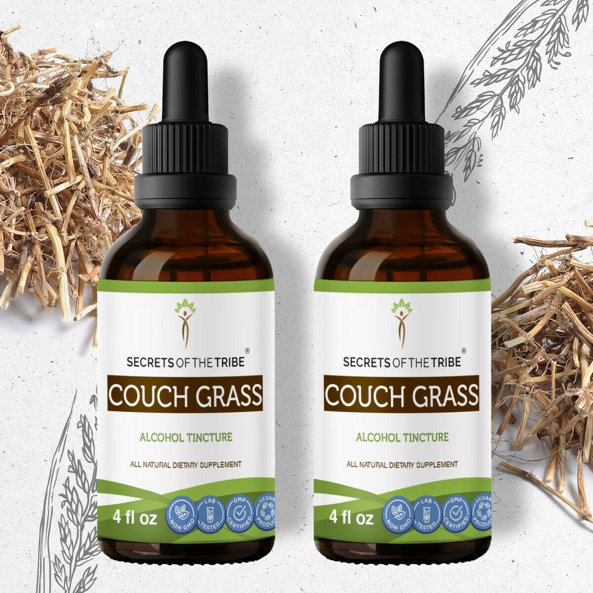 Couch Grass Tincture Alcohol Extract, Organic Couch Grass (Elymus