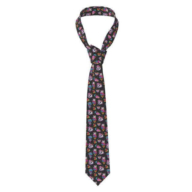 Fotbe Rainbow Unicorn And Cat Icecream Corbata Clásica para Hombre con Estampado – Corbata de Seda Jacquard Tejida, para Negocios, Bodas y Eventos Formales