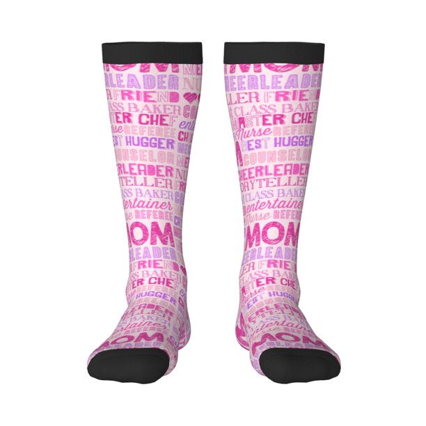 Balery Best Mom ever Calcetines novedosos Calcetines deportivos Calcetines hasta la rodilla Calcetines de algodón Calcetines originales y geniales