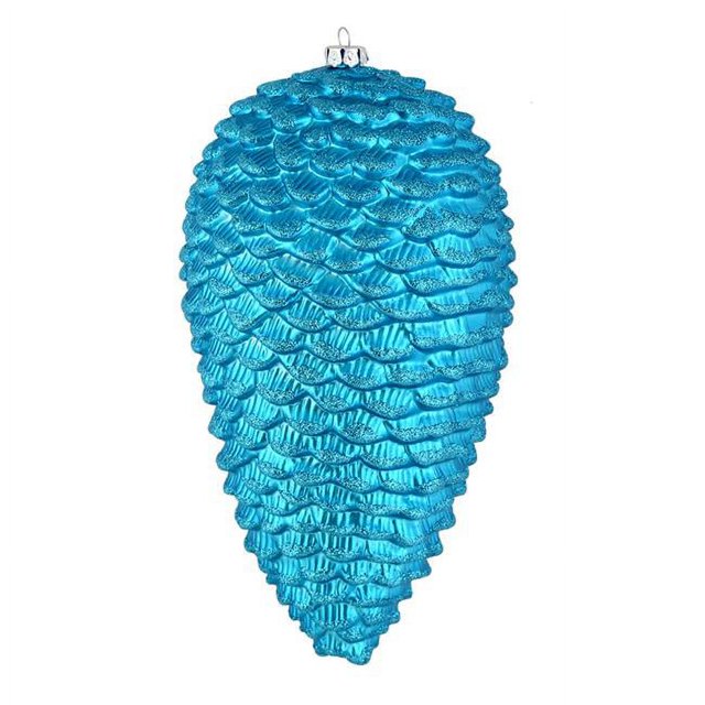 Vickerman N187312D 10 in. Turquoise Matte Glitter Pinecone Christmas Ornament 2 per Box